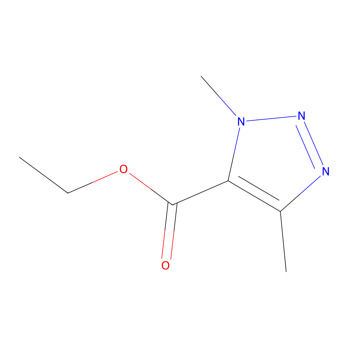 Ethyl 1,4-dimethyl-1H-1,2,3-triazole-5-carboxylate molecular structure, CAS 1393561-26-6