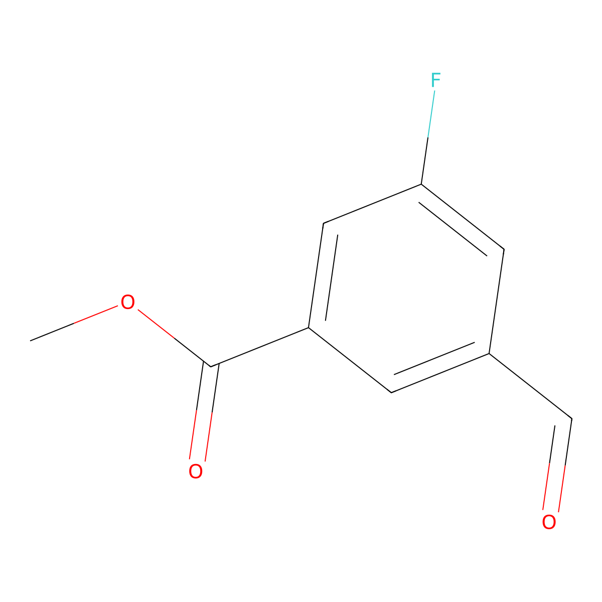 Methyl 3-fluoro-5-formylbenzoate molecular structure, CAS 1393561-99-3