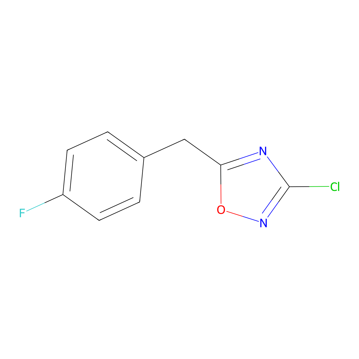 3-Chloro-5-[(4-fluorophenyl)methyl]-1,2,4-oxadiazole molecular structure, CAS 1393562-57-6