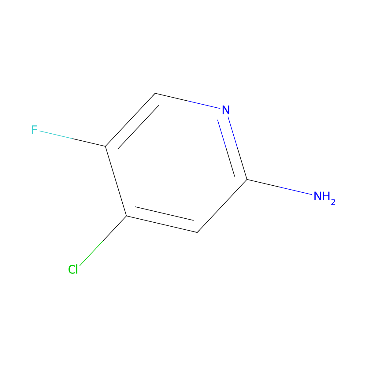 4-Chloro-5-fluoropyridin-2-amine molecular structure, CAS 1393562-83-8