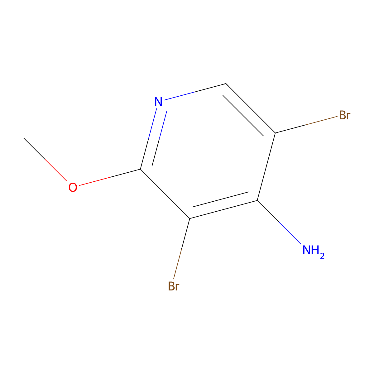 3,5-Dibromo-2-methoxypyridin-4-amine molecular structure, CAS 1393563-12-6