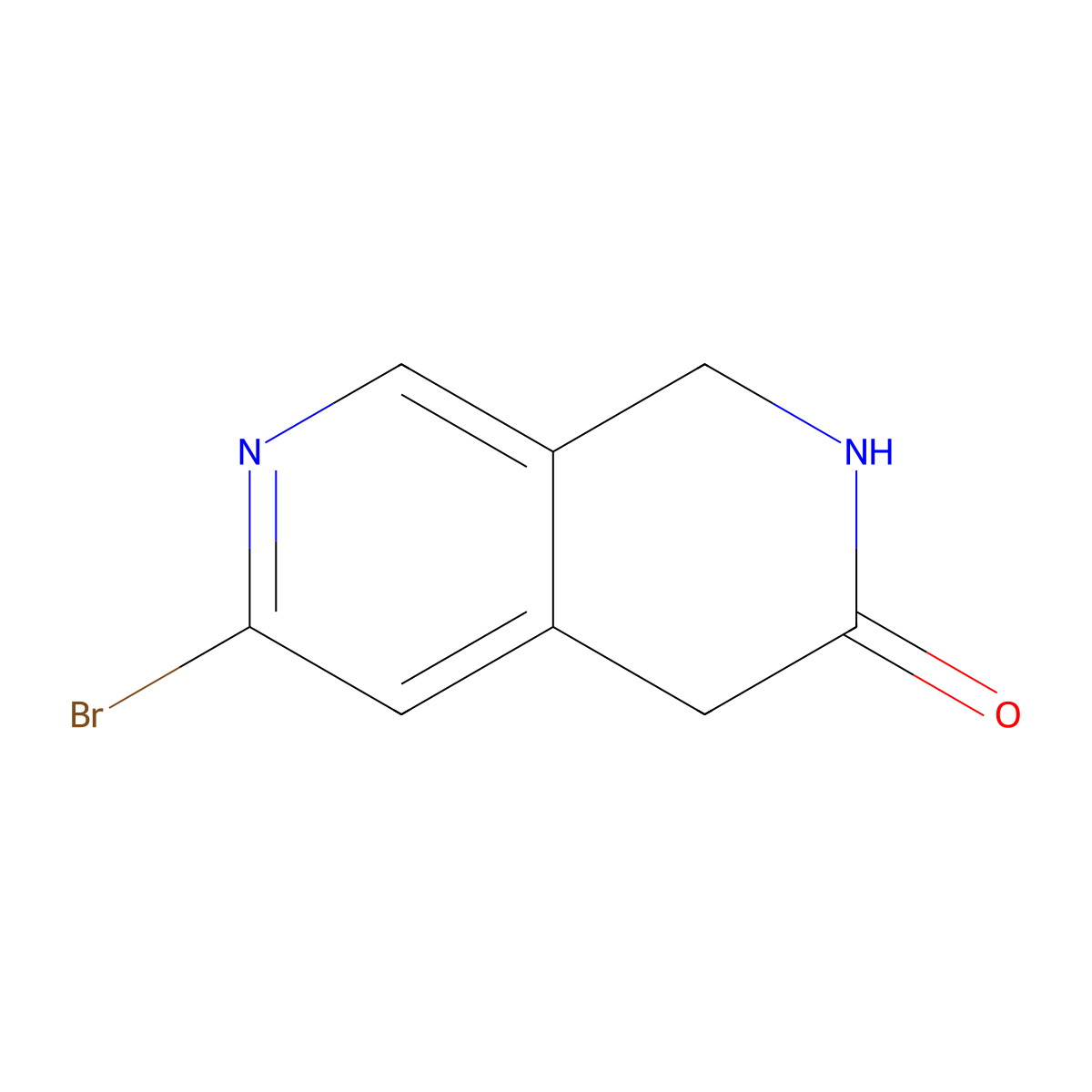 6-Bromo-1,4-dihydro-2,7-naphthyridin-3(2H)-one molecular structure, CAS 1393563-41-1