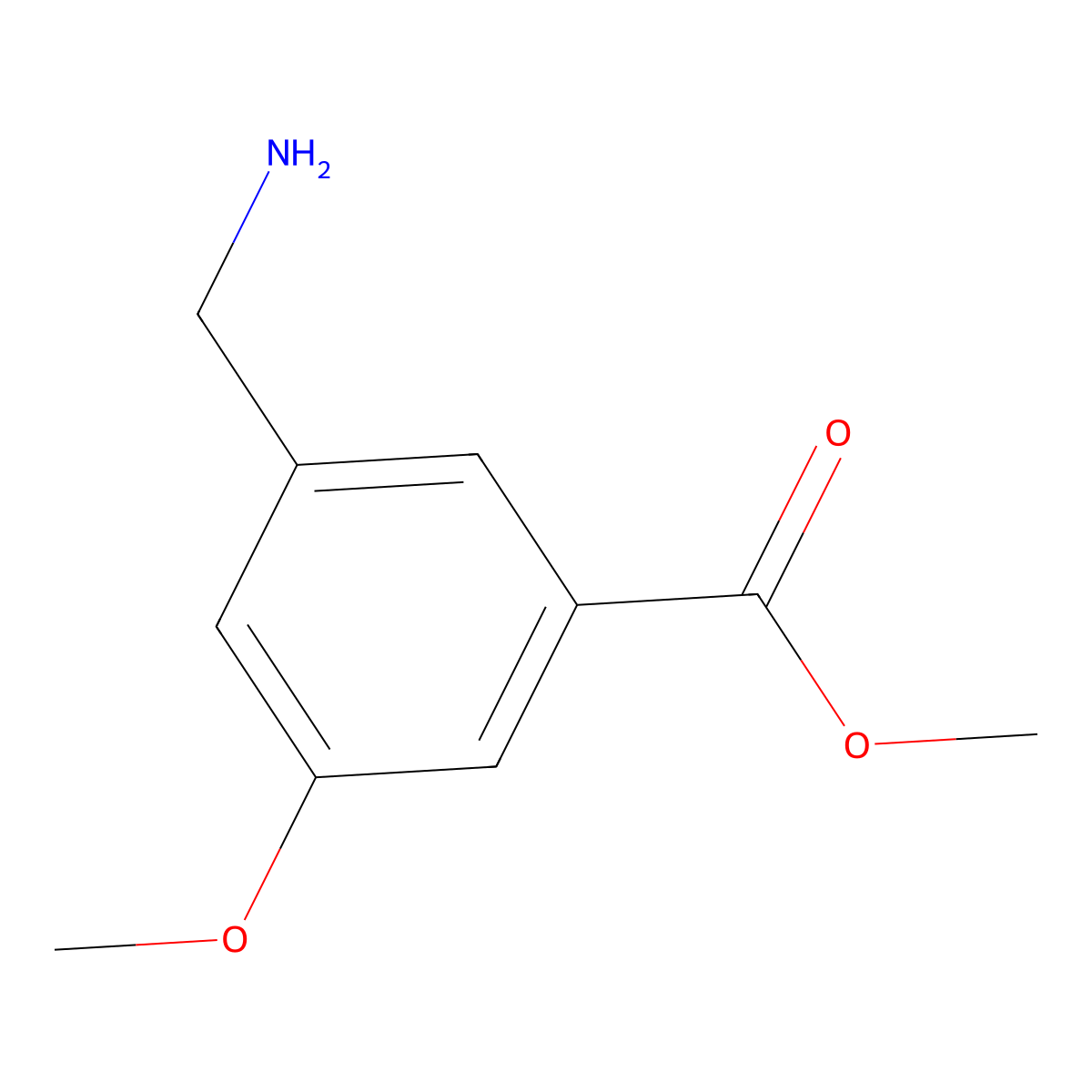 Methyl 3-(aminomethyl)-5-methoxybenzoate molecular structure, CAS 1393565-75-7