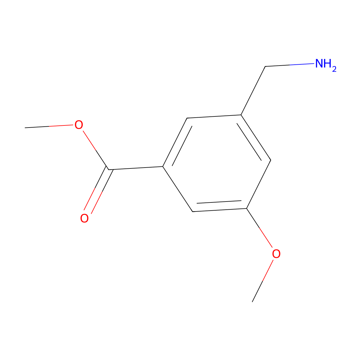 Methyl 3-(aminomethyl)-5-methoxybenzoate molecular structure, CAS 1393565-75-7