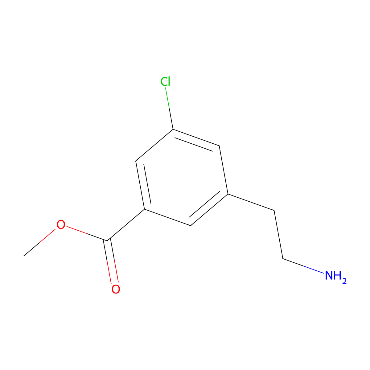 Methyl 3-(2-aminoethyl)-5-chlorobenzoate molecular structure, CAS 1393565-77-9