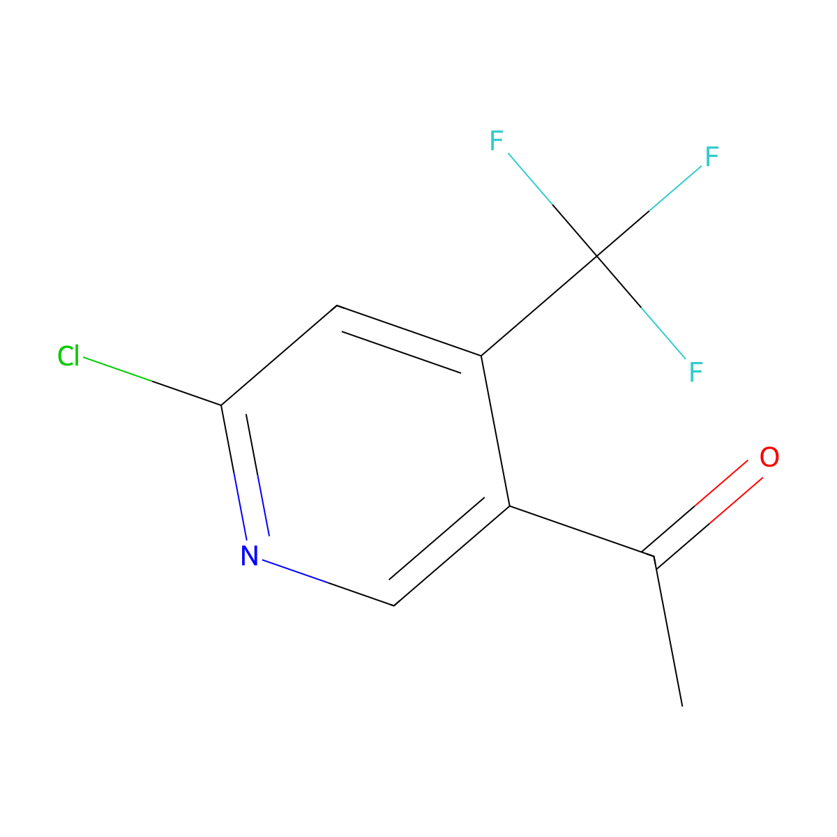 1-(6-Chloro-4-(trifluoromethyl)pyridin-3-yl)ethanone molecular structure, CAS 1393566-16-9