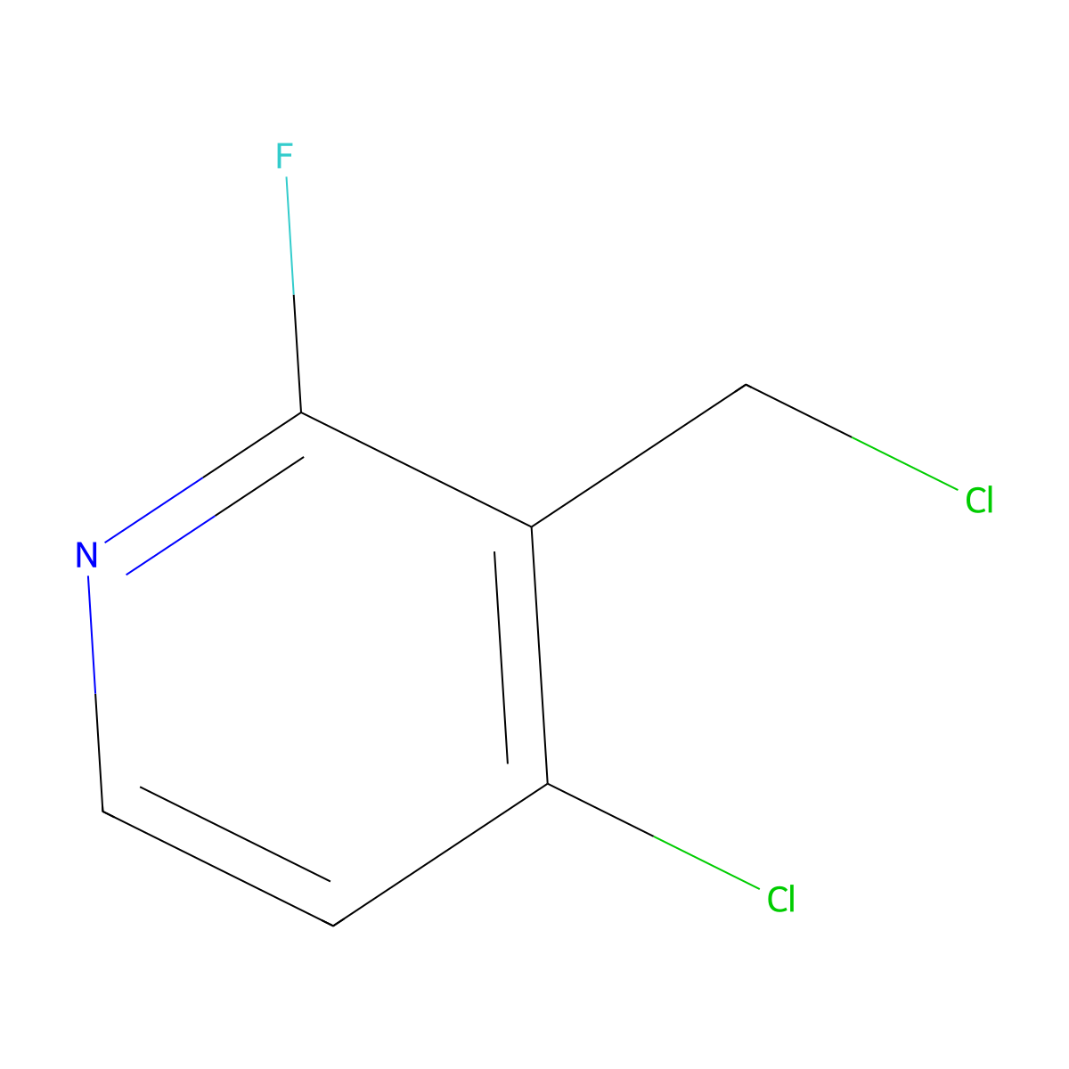 4-Chloro-3-(chloromethyl)-2-fluoropyridine molecular structure, CAS 1393566-57-8