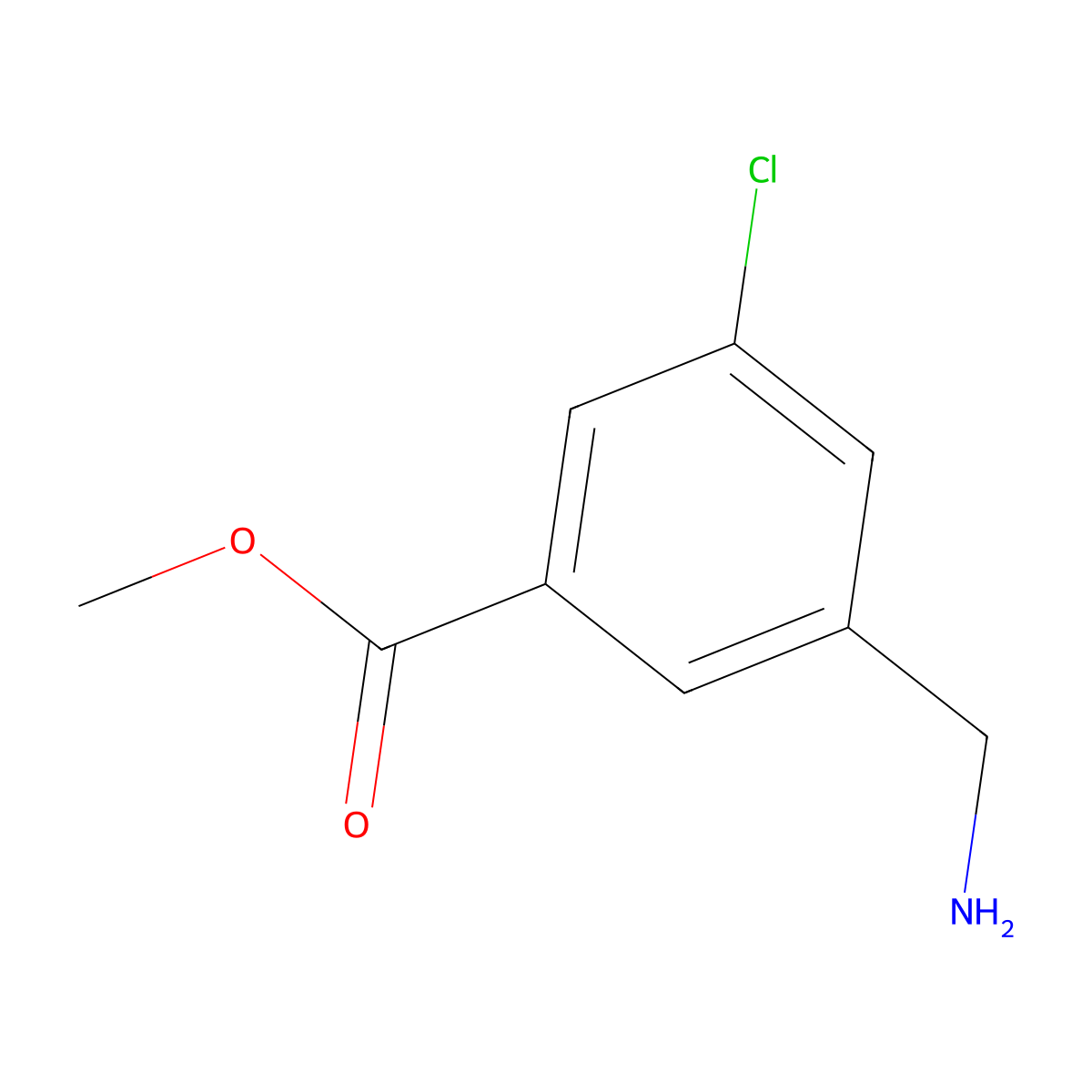 Methyl 3-(aminomethyl)-5-chlorobenzoate molecular structure, CAS 1393566-81-8