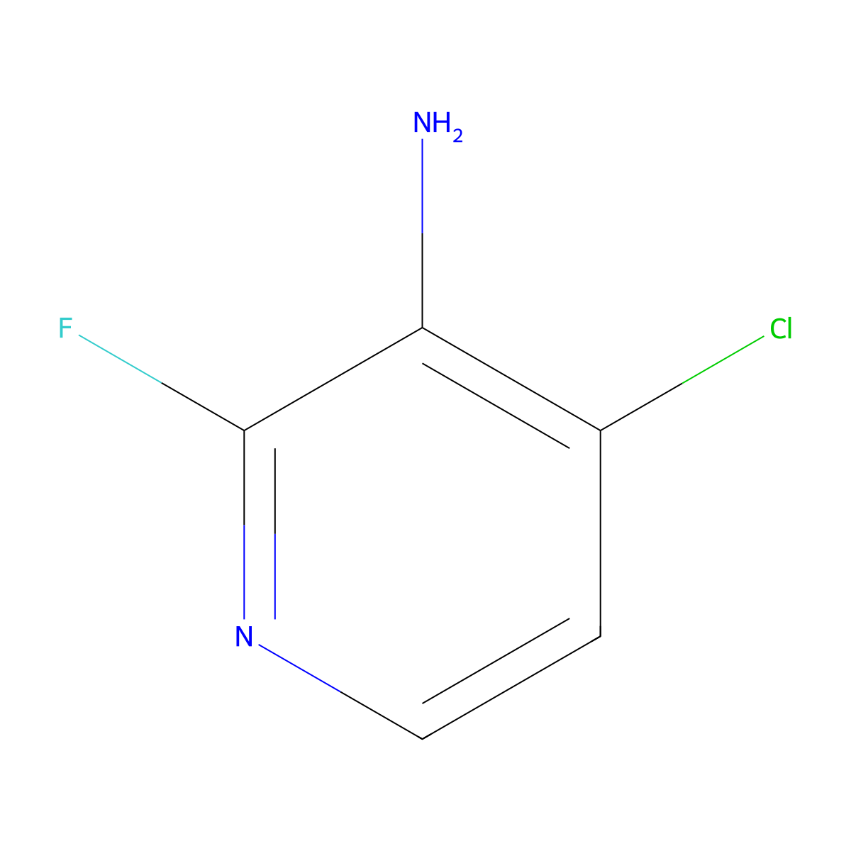 4-Chloro-2-fluoropyridin-3-amine molecular structure, CAS 1393567-12-8