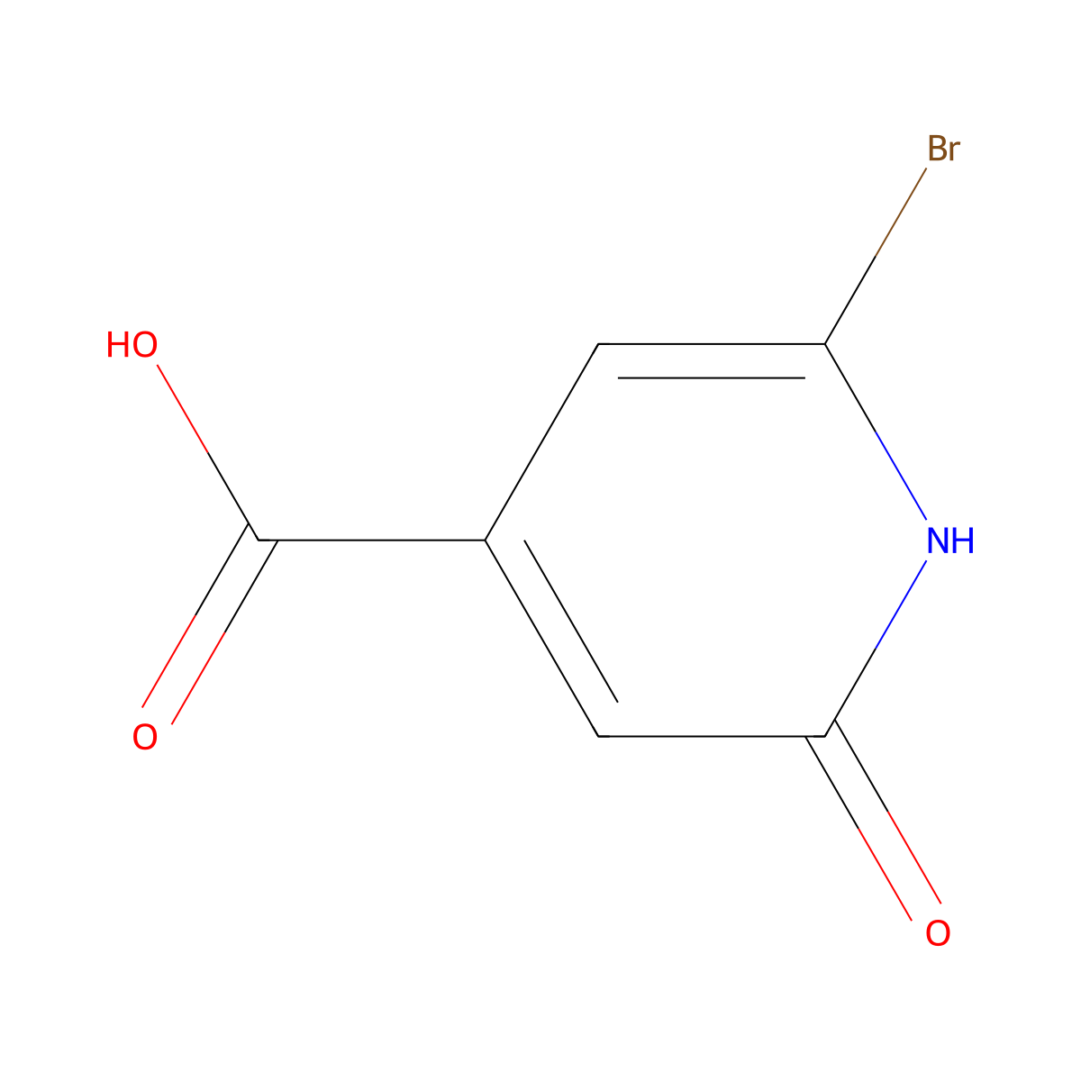 2-Bromo-6-hydroxypyridine-4-carboxylic acid molecular structure, CAS 1393567-29-7