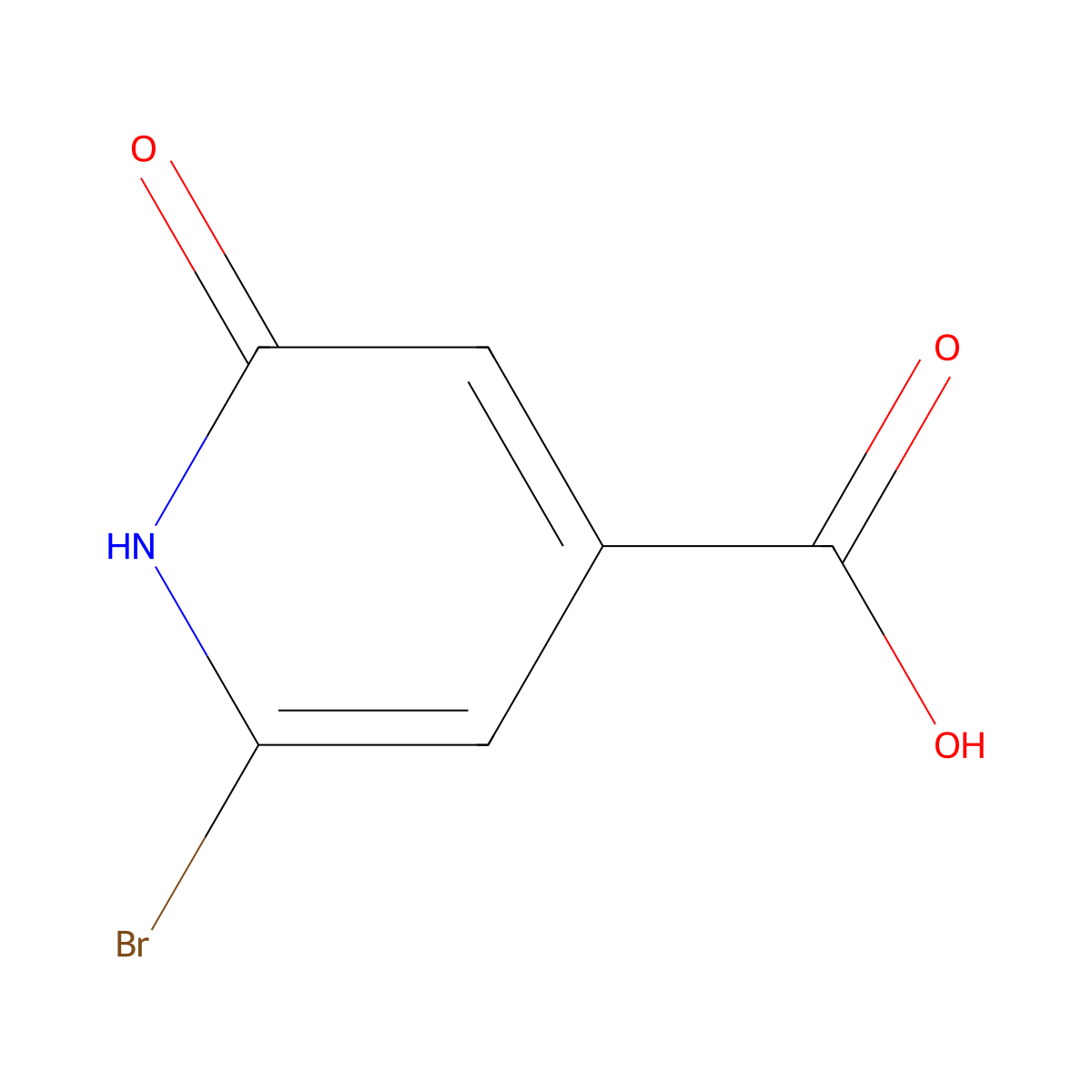 2-Bromo-6-hydroxypyridine-4-carboxylic acid molecular structure, CAS 1393567-29-7