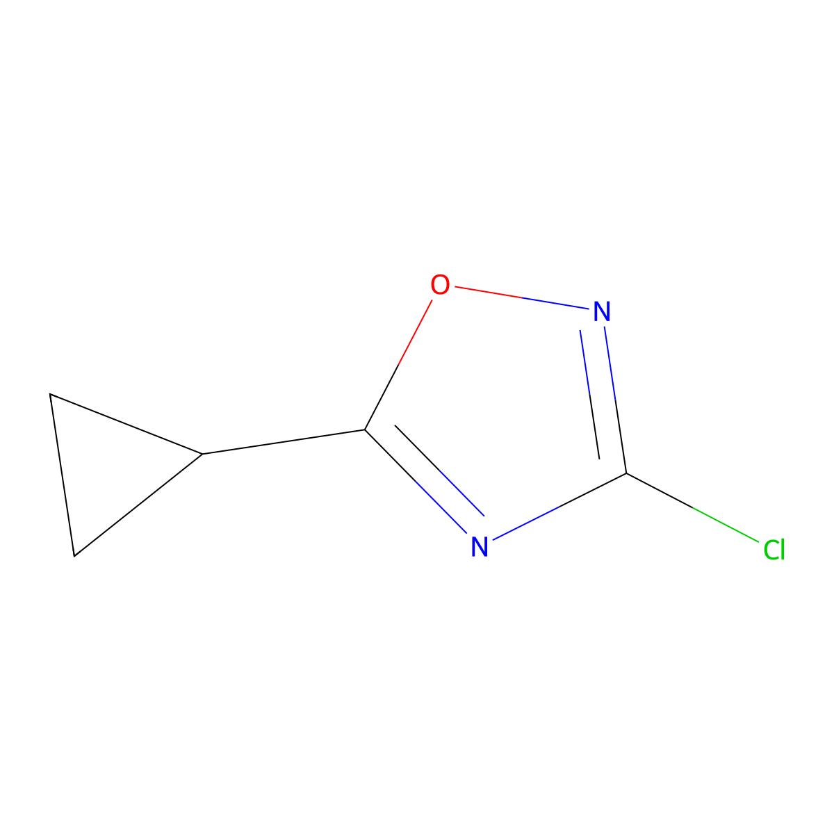 3-Chloro-5-cyclopropyl-1,2,4-oxadiazole molecular structure, CAS 1393567-40-2