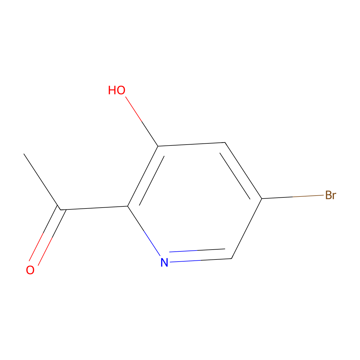 1-(5-Bromo-3-hydroxypyridin-2-yl)ethanone molecular structure, CAS 1393567-59-3
