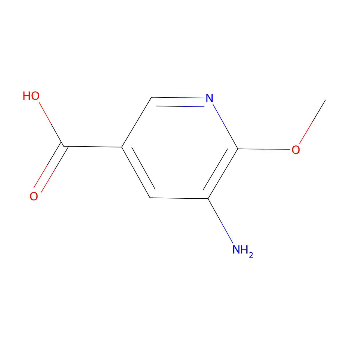 5-Amino-6-methoxynicotinic acid molecular structure, CAS 1393568-65-4