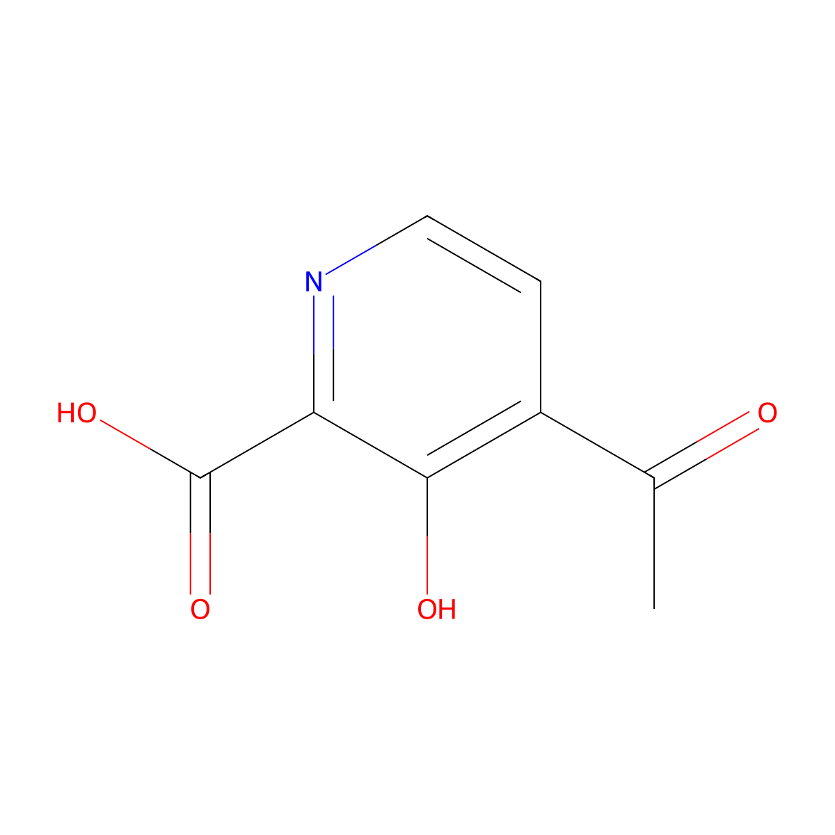 4-Acetyl-3-hydroxypyridine-2-carboxylic acid molecular structure, CAS 1393569-41-9