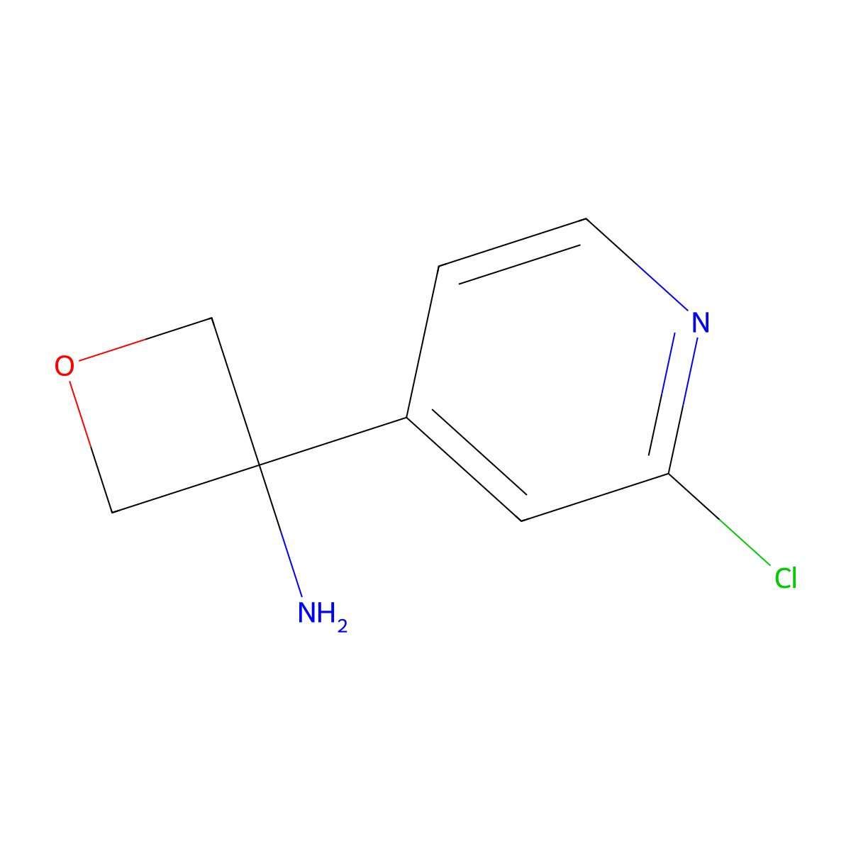 3-(2-Chloropyridin-4-YL)oxetan-3-amine molecular structure, CAS 1393569-55-5