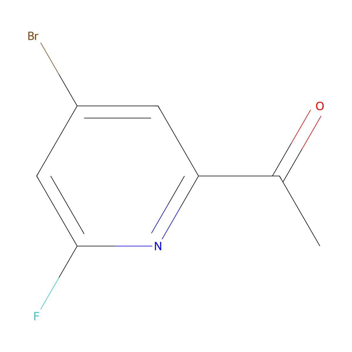 1-(4-Bromo-6-fluoropyridin-2-YL)ethanone molecular structure, CAS 1393569-58-8