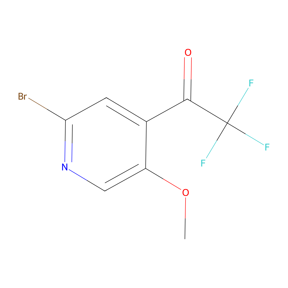 1-(2-Bromo-5-methoxypyridin-4-YL)-2,2,2-trifluoroethanone molecular structure, CAS 1393569-62-4
