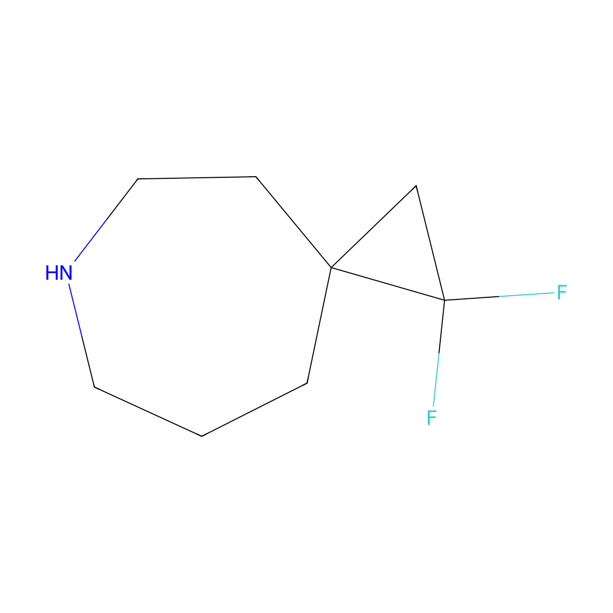 1,1-Difluoro-6-azaspiro[2.6]nonane molecular structure, CAS 1393569-81-7