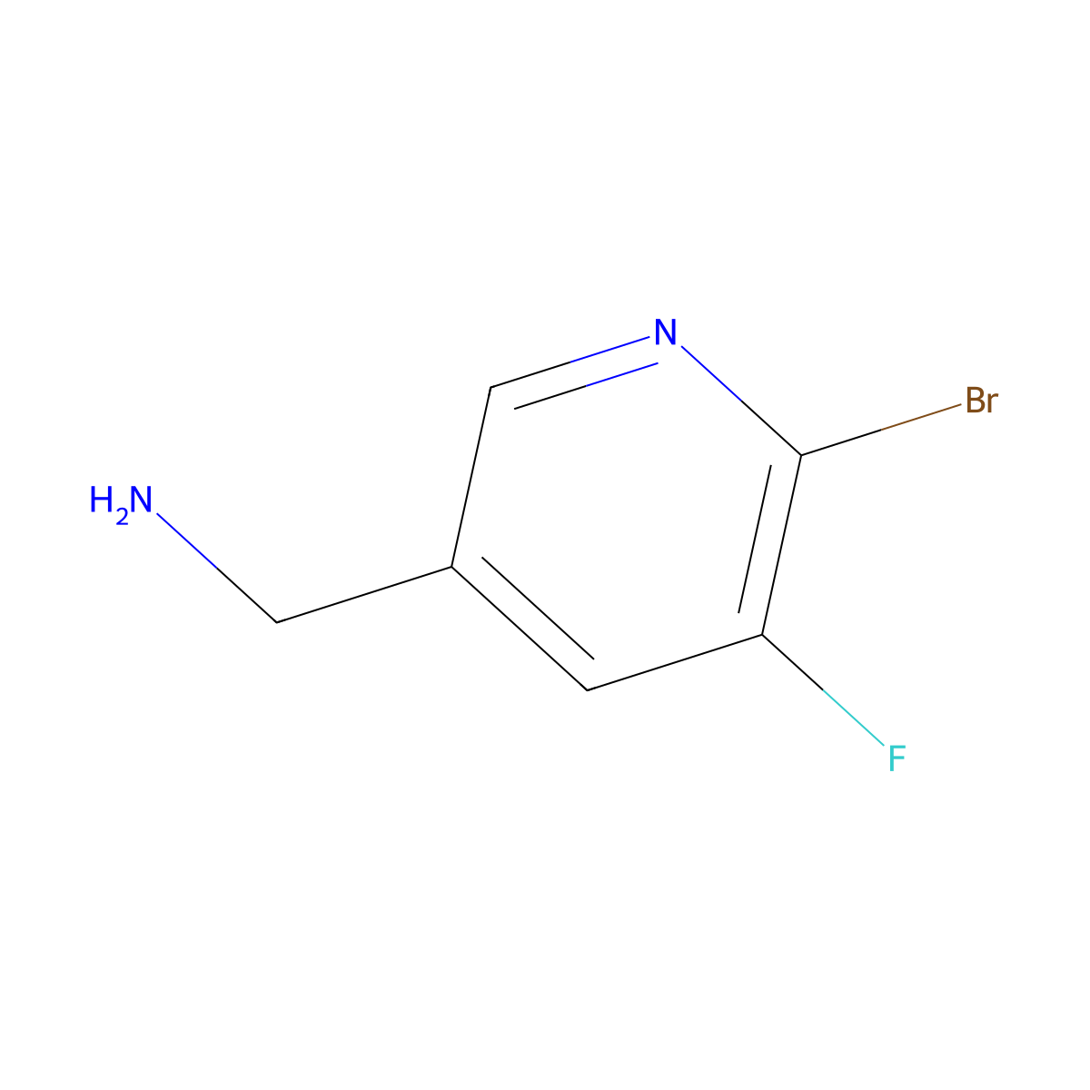 (6-Bromo-5-fluoropyridin-3-YL)methanamine molecular structure, CAS 1393569-83-9