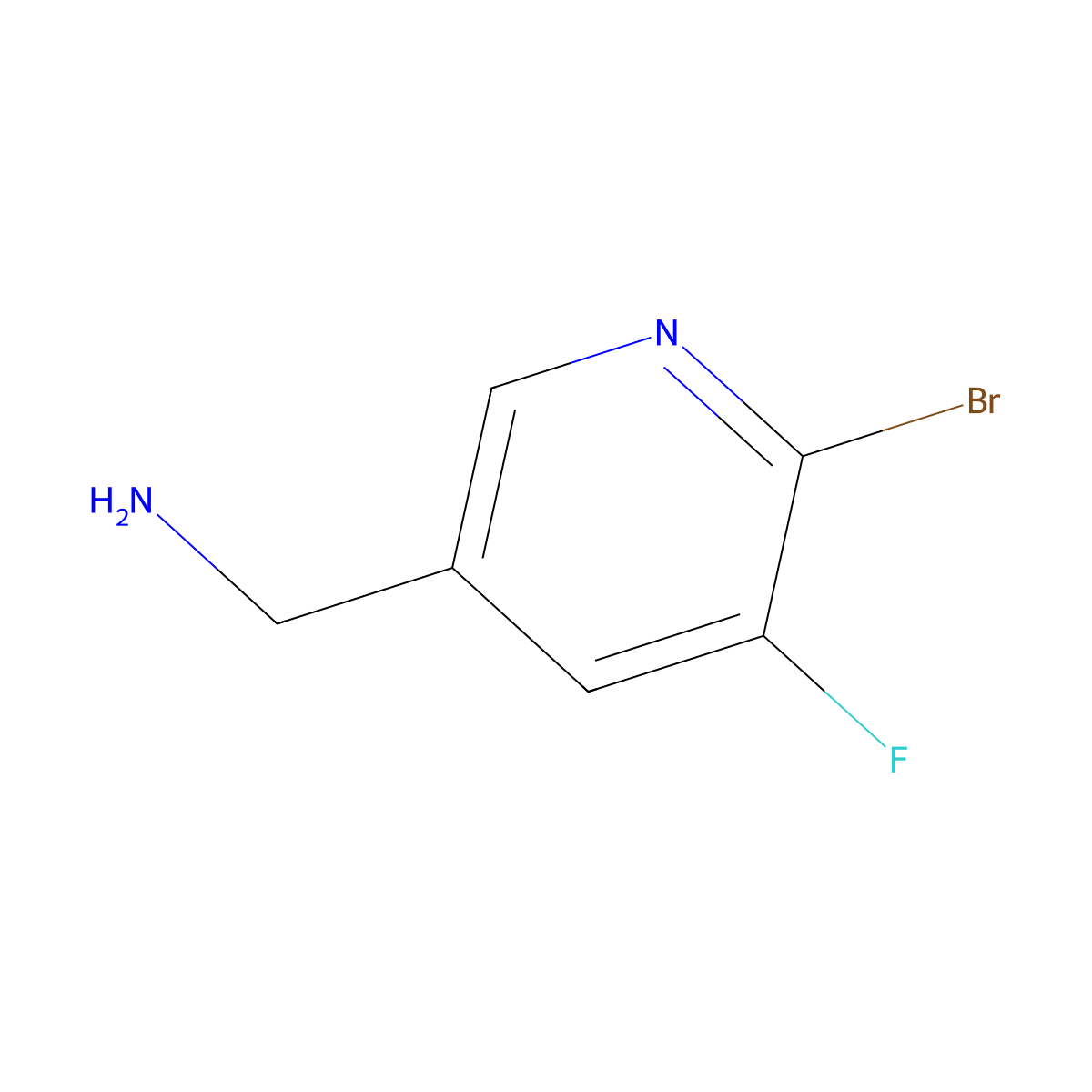 (6-Bromo-5-fluoropyridin-3-YL)methanamine molecular structure, CAS 1393569-83-9