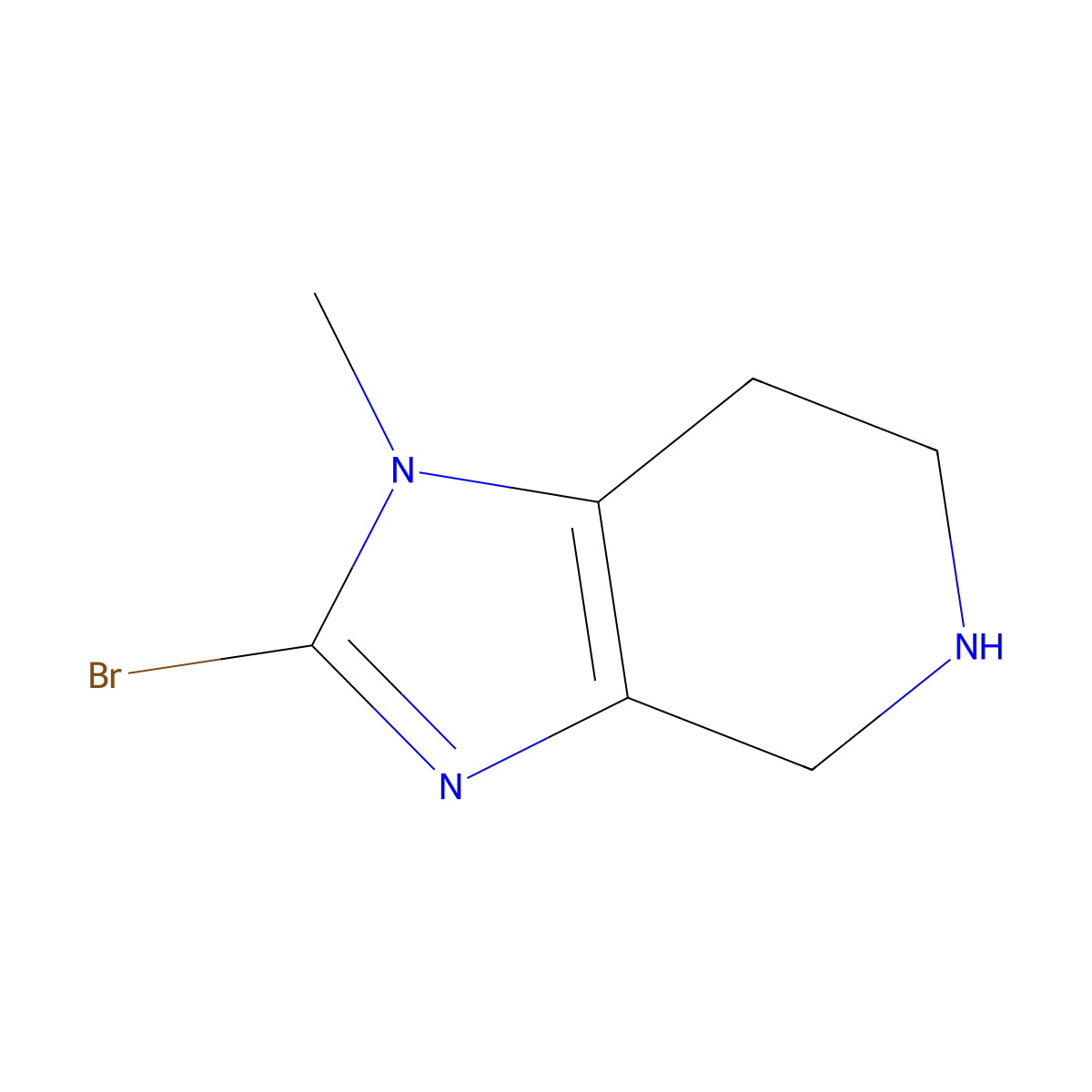 2-bromo-1-methyl-1H,4H,5H,6H,7H-imidazo[4,5-c]pyridine molecular structure, CAS 1393569-98-6