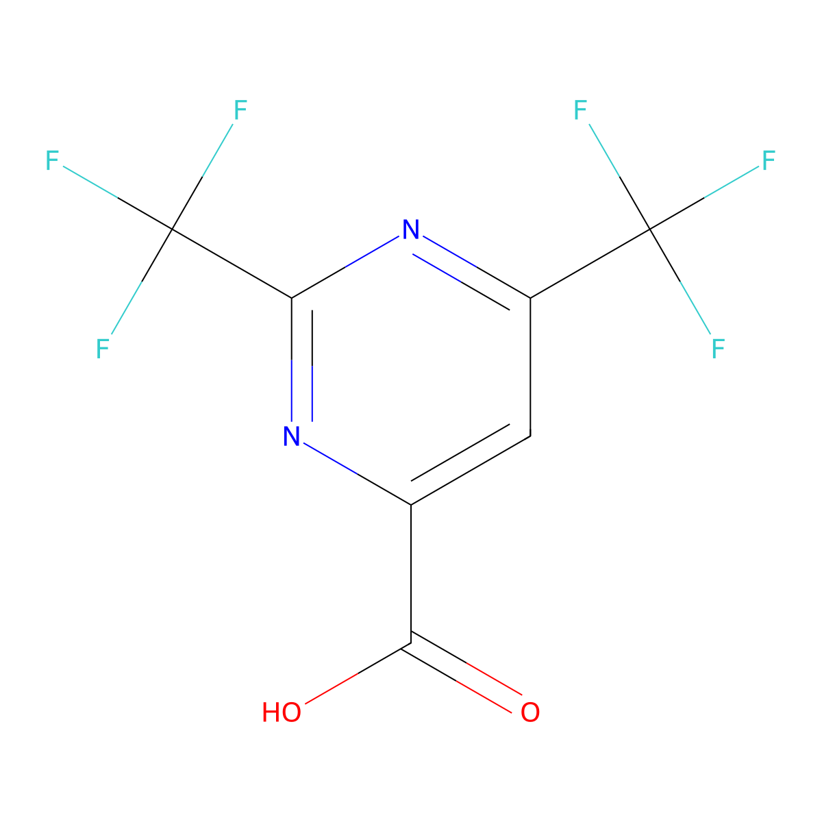 2,6-Bis(trifluoromethyl)pyrimidine-4-carboxylic acid molecular structure, CAS 1393570-13-2