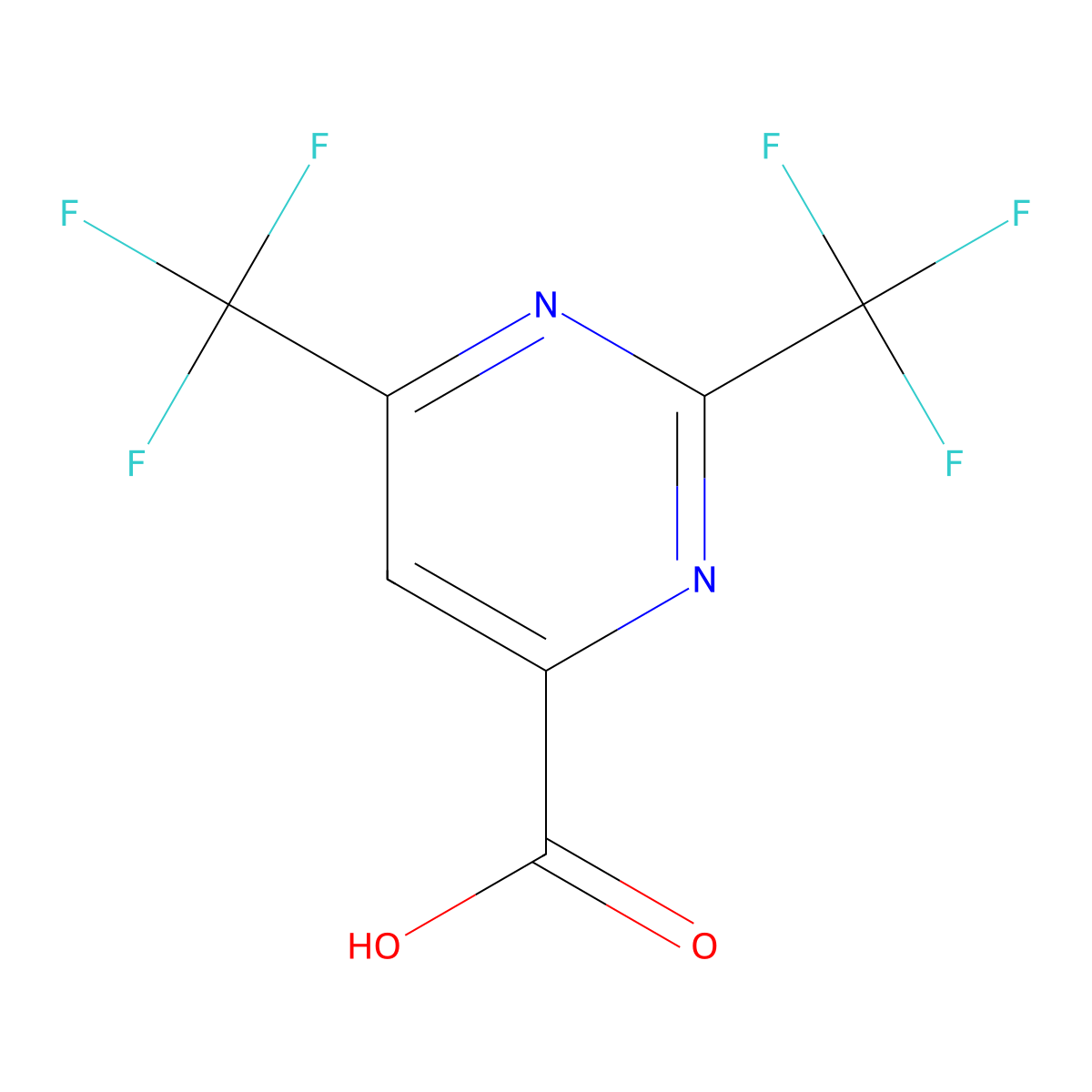 2,6-Bis(trifluoromethyl)pyrimidine-4-carboxylic acid molecular structure, CAS 1393570-13-2