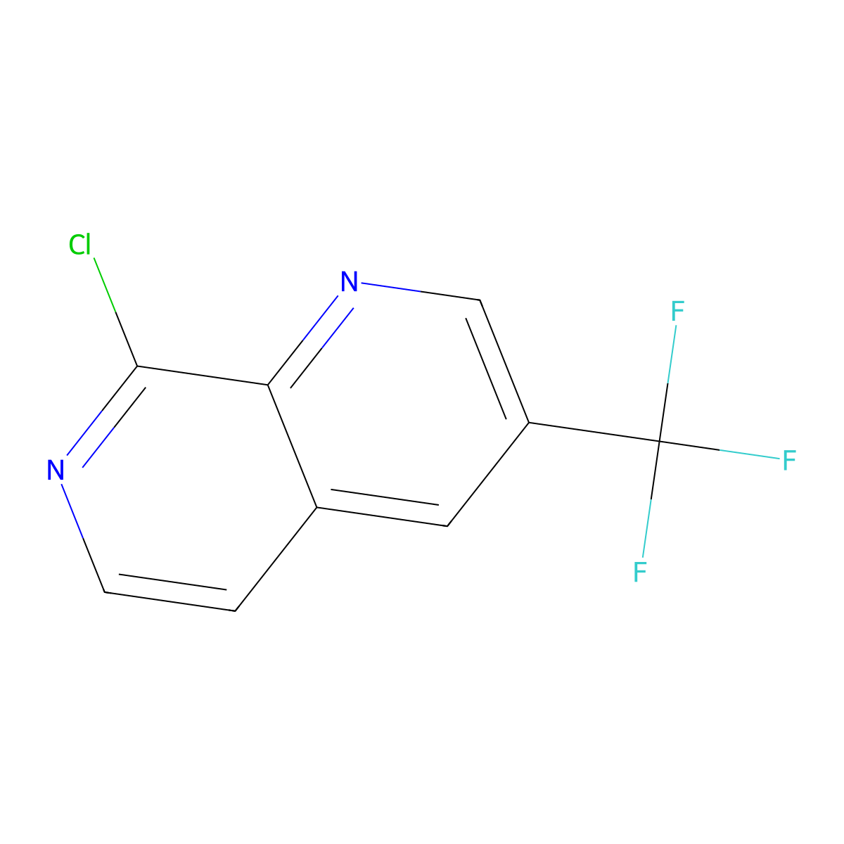 8-Chloro-3-(trifluoromethyl)-1,7-naphthyridine molecular structure, CAS 1393570-24-5
