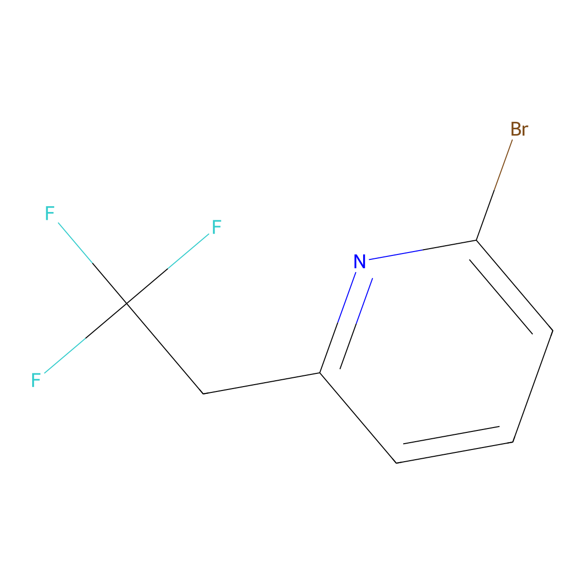 2-Bromo-6-(2,2,2-trifluoroethyl)pyridine molecular structure, CAS 1393570-50-7