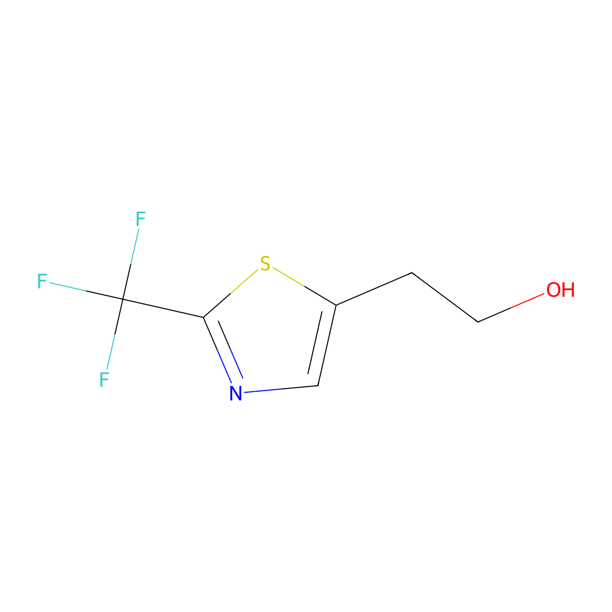 2-[2-(Trifluoromethyl)-1,3-thiazol-5-yl]ethan-1-ol molecular structure, CAS 1393570-56-3