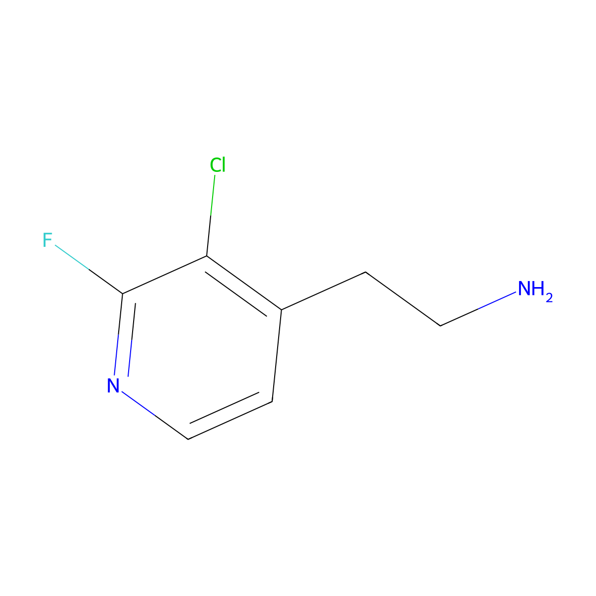2-(3-Chloro-2-fluoropyridin-4-YL)ethanamine molecular structure, CAS 1393570-57-4