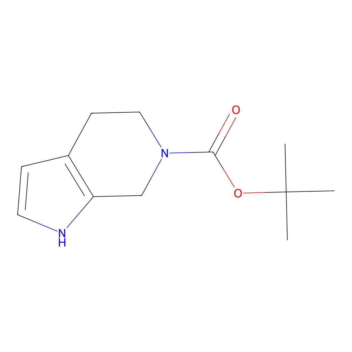 tert-butyl 1H,4H,5H,6H,7H-pyrrolo(2,3-c)pyridine-6-carboxylate molecular structure, CAS 1393570-64-3