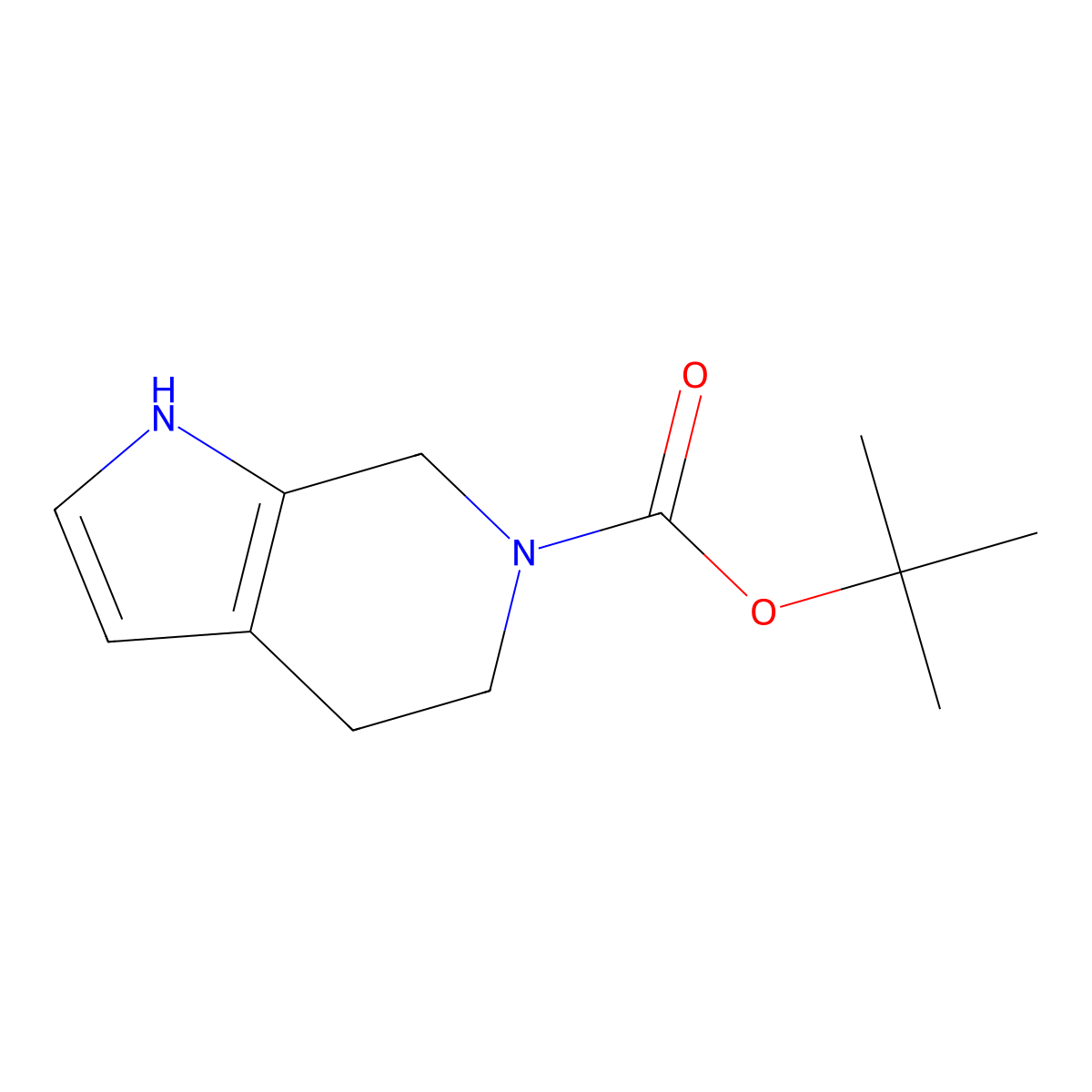 tert-butyl 1H,4H,5H,6H,7H-pyrrolo(2,3-c)pyridine-6-carboxylate molecular structure, CAS 1393570-64-3