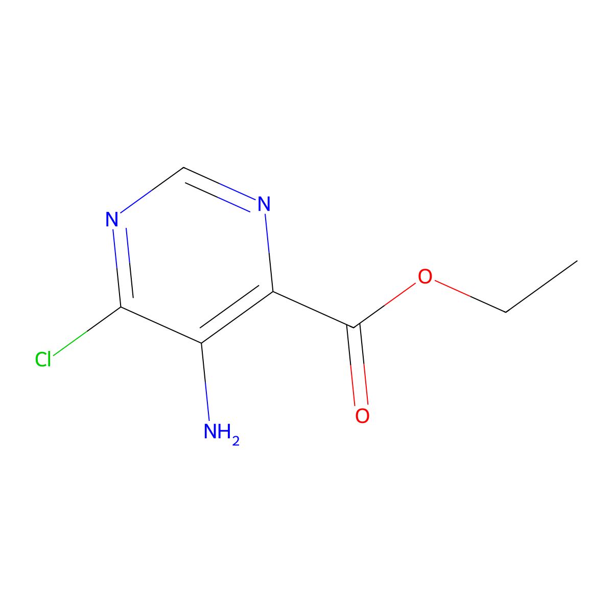 Ethyl 5-amino-6-chloropyrimidine-4-carboxylate molecular structure, CAS 1393570-78-9