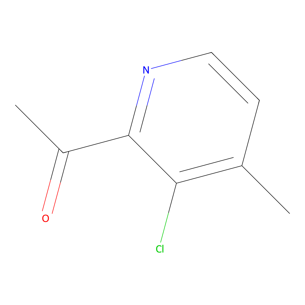 1-(3-Chloro-4-methylpyridin-2-YL)ethanone molecular structure, CAS 1393570-87-0