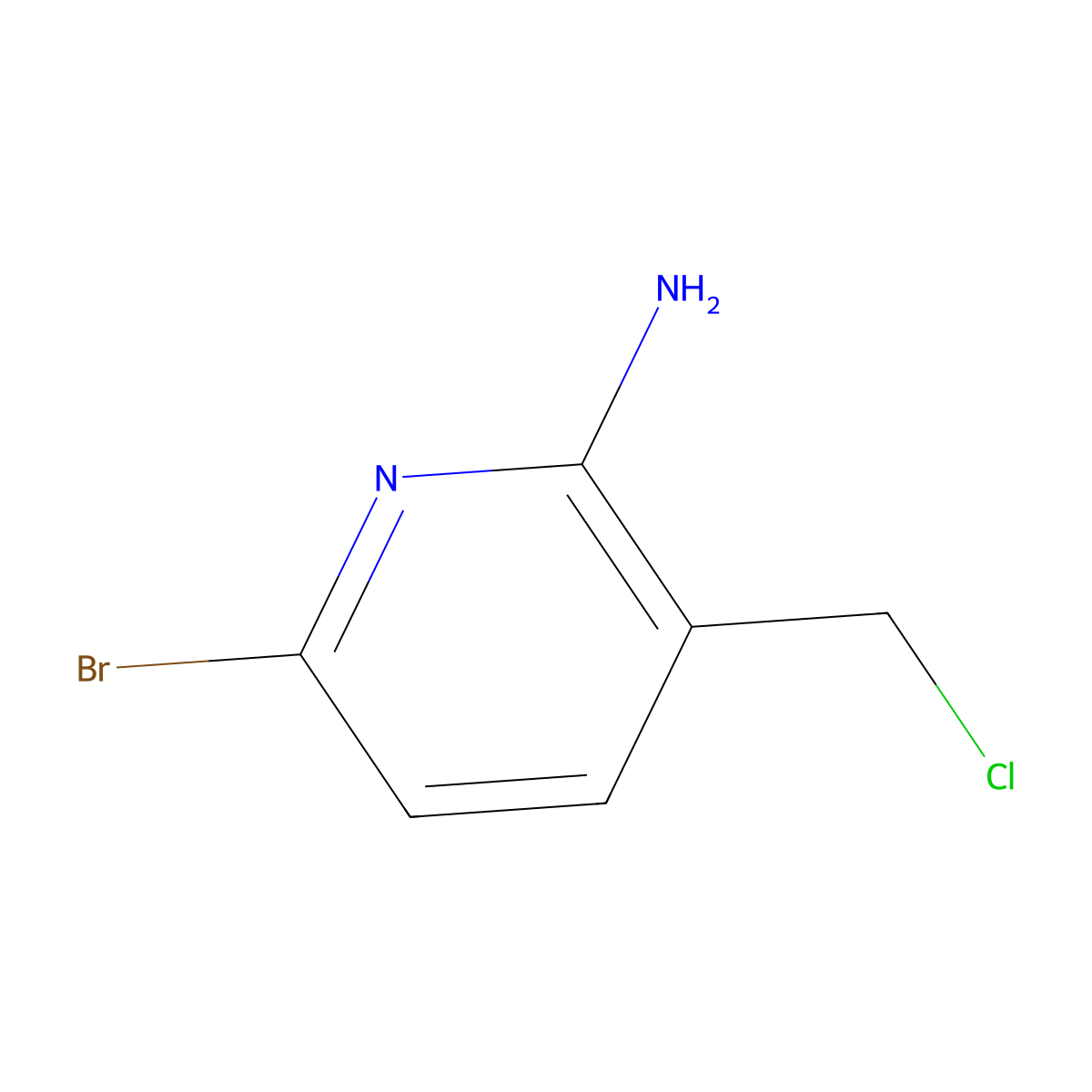 6-Bromo-3-(chloromethyl)pyridin-2-amine molecular structure, CAS 1393570-94-9