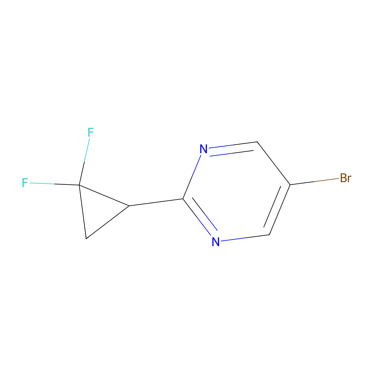 5-Bromo-2-(2,2-difluorocyclopropyl)pyrimidine molecular structure, CAS 1393572-03-6