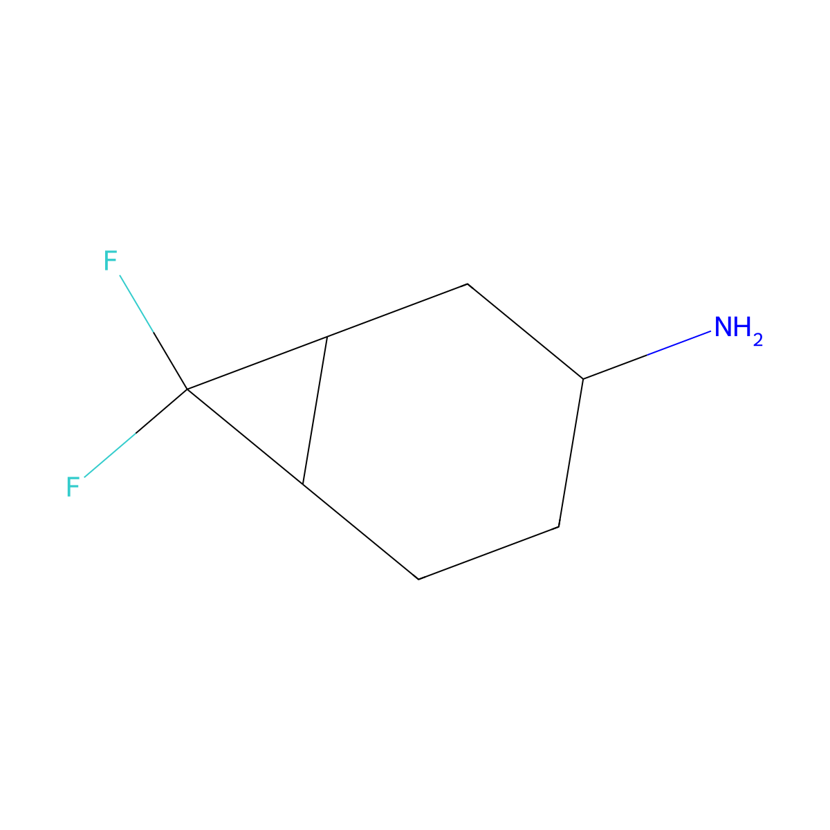 7,7-Difluorobicyclo[4.1.0]heptan-3-amine molecular structure, CAS 1393572-09-2