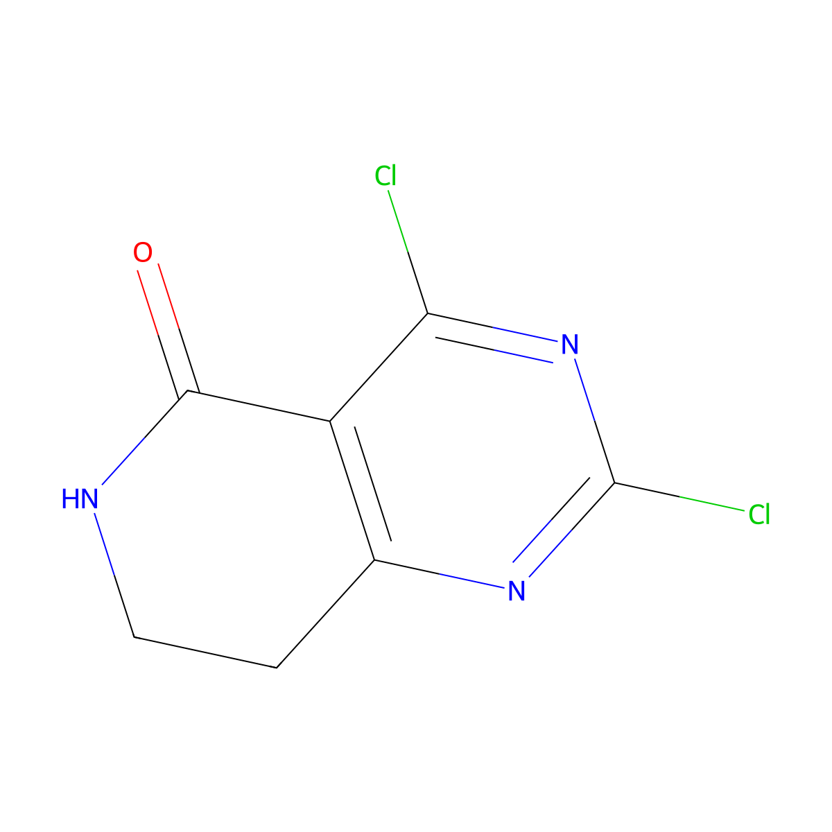 2,4-Dichloro-7,8-dihydropyrido[4,3-D]pyrimidin-5(6H)-one molecular structure, CAS 1393572-20-7