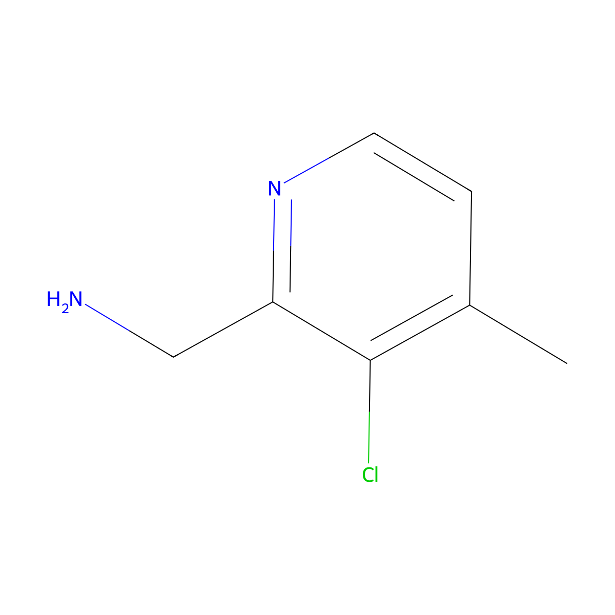 (3-Chloro-4-methylpyridin-2-YL)methylamine molecular structure, CAS 1393572-88-7