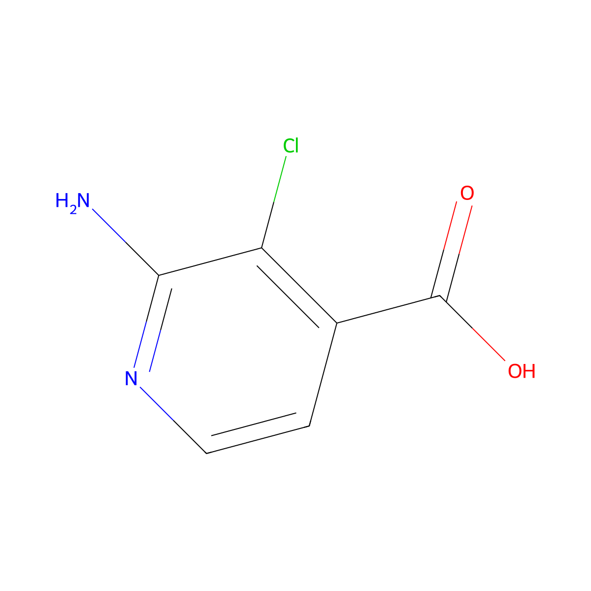 2-Amino-3-chloroisonicotinic acid molecular structure, CAS 1393573-06-2