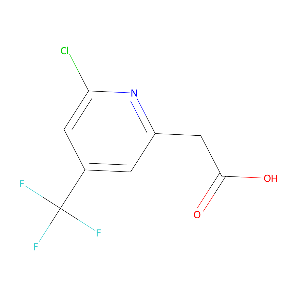 2-[6-Chloro-4-(trifluoromethyl)pyridin-2-yl]acetic acid molecular structure, CAS 1393573-59-5