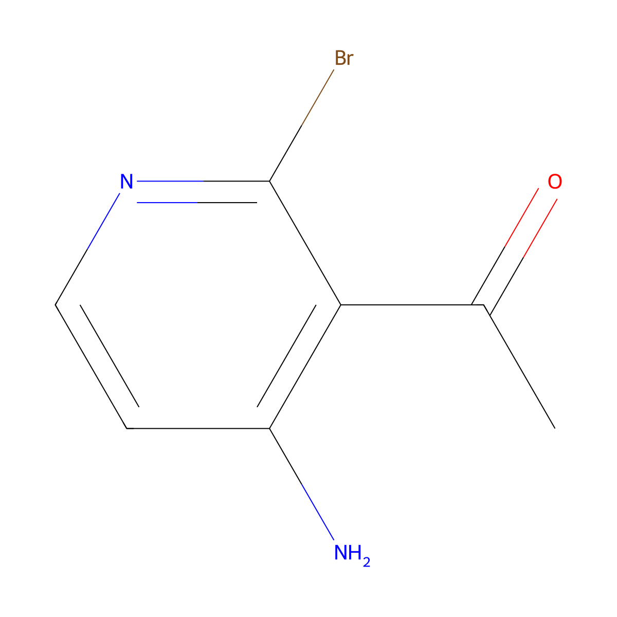 1-(4-Amino-2-bromopyridin-3-YL)ethanone molecular structure, CAS 1393573-65-3