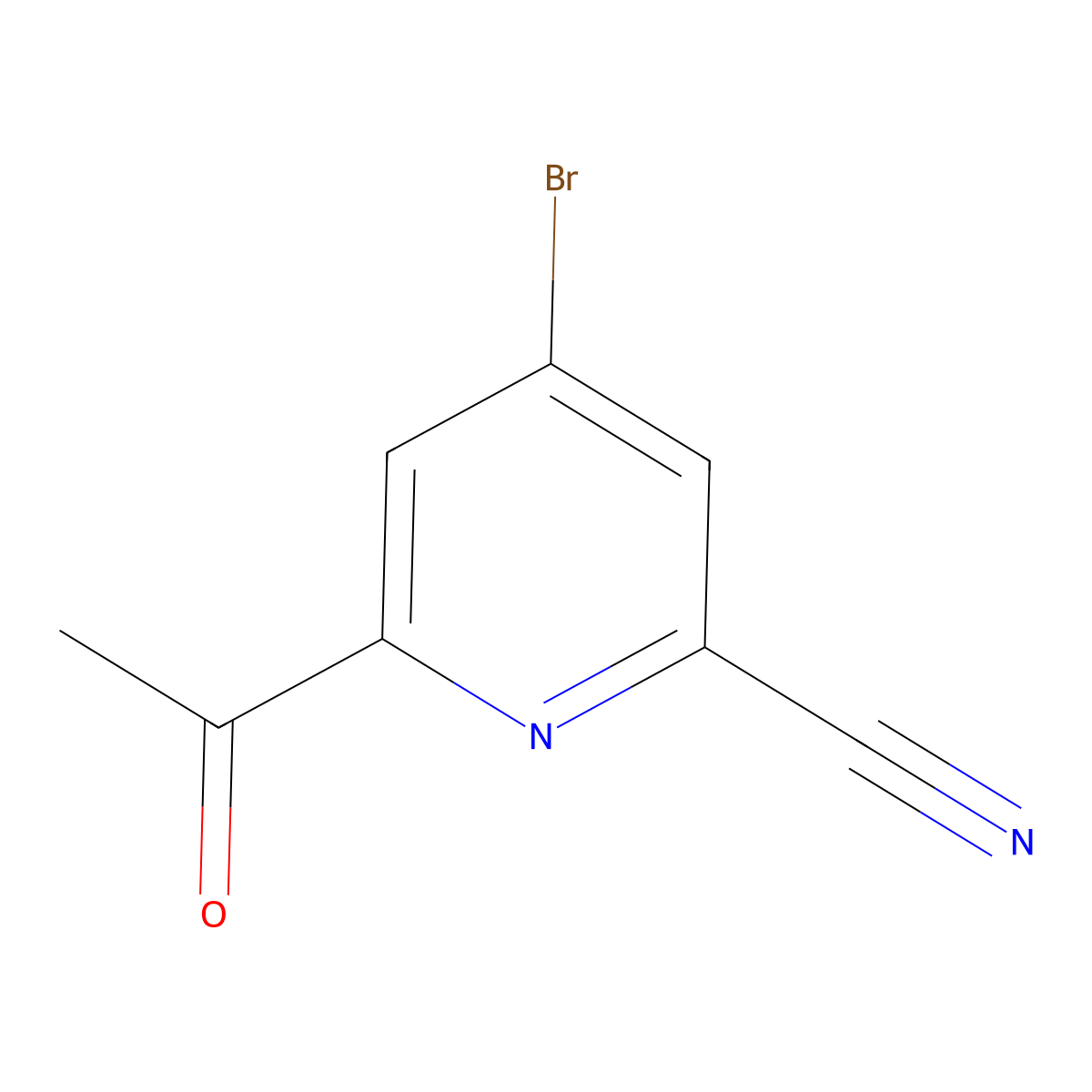 6-Acetyl-4-bromopicolinonitrile molecular structure, CAS 1393573-66-4