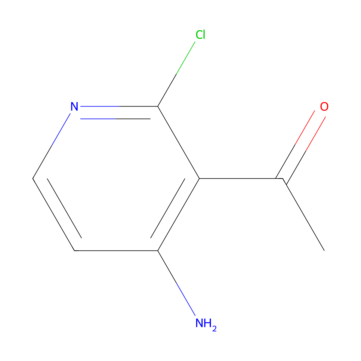 1-(4-Amino-2-chloropyridin-3-YL)ethanone molecular structure, CAS 1393573-67-5