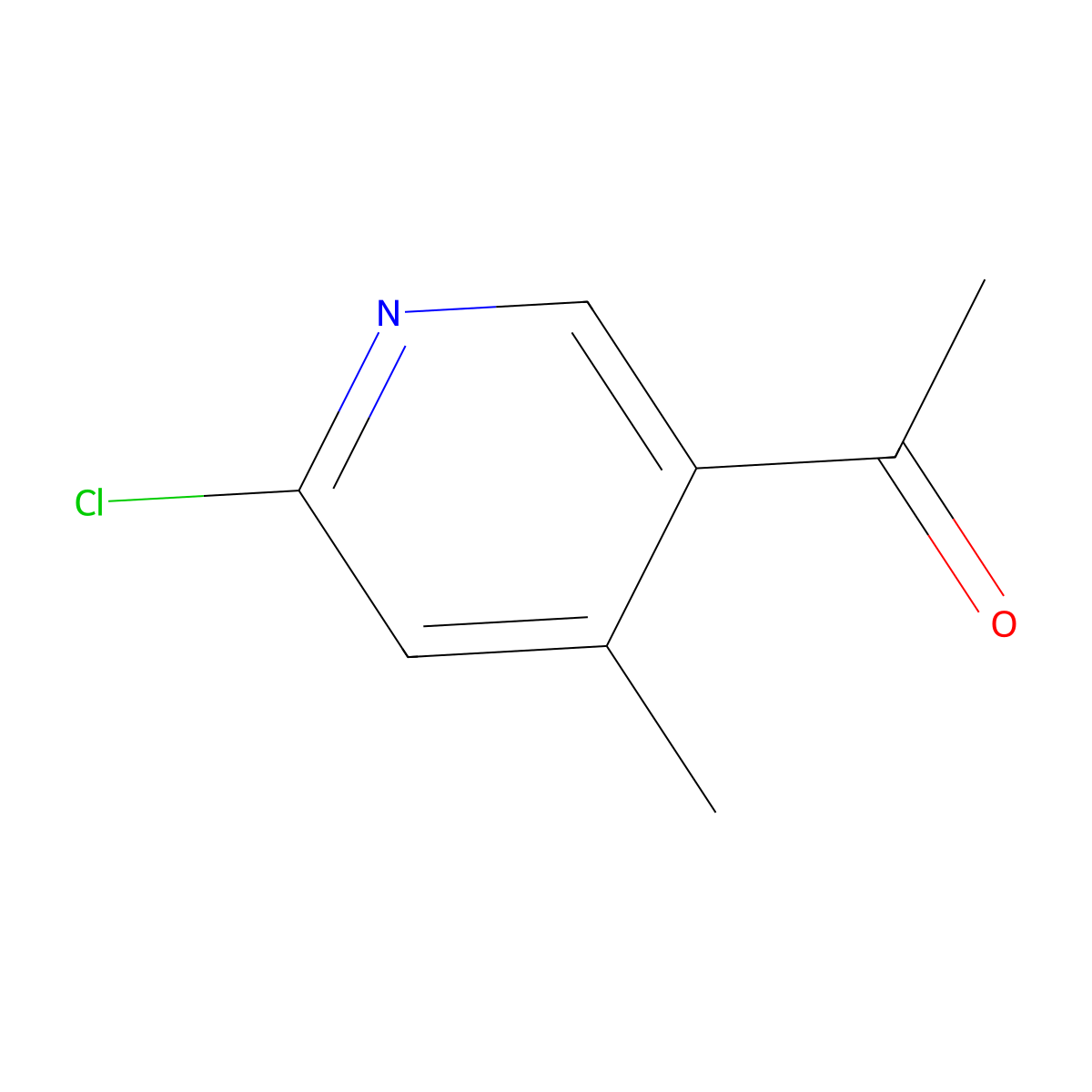 1-(6-Chloro-4-methylpyridin-3-YL)ethanone molecular structure, CAS 1393574-31-6