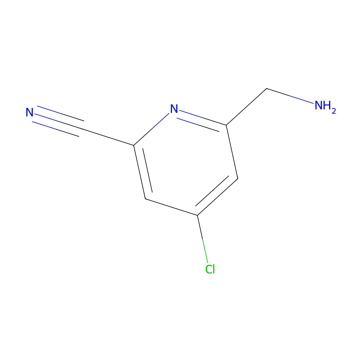 6-(Aminomethyl)-4-chloropicolinonitrile molecular structure, CAS 1393574-42-9