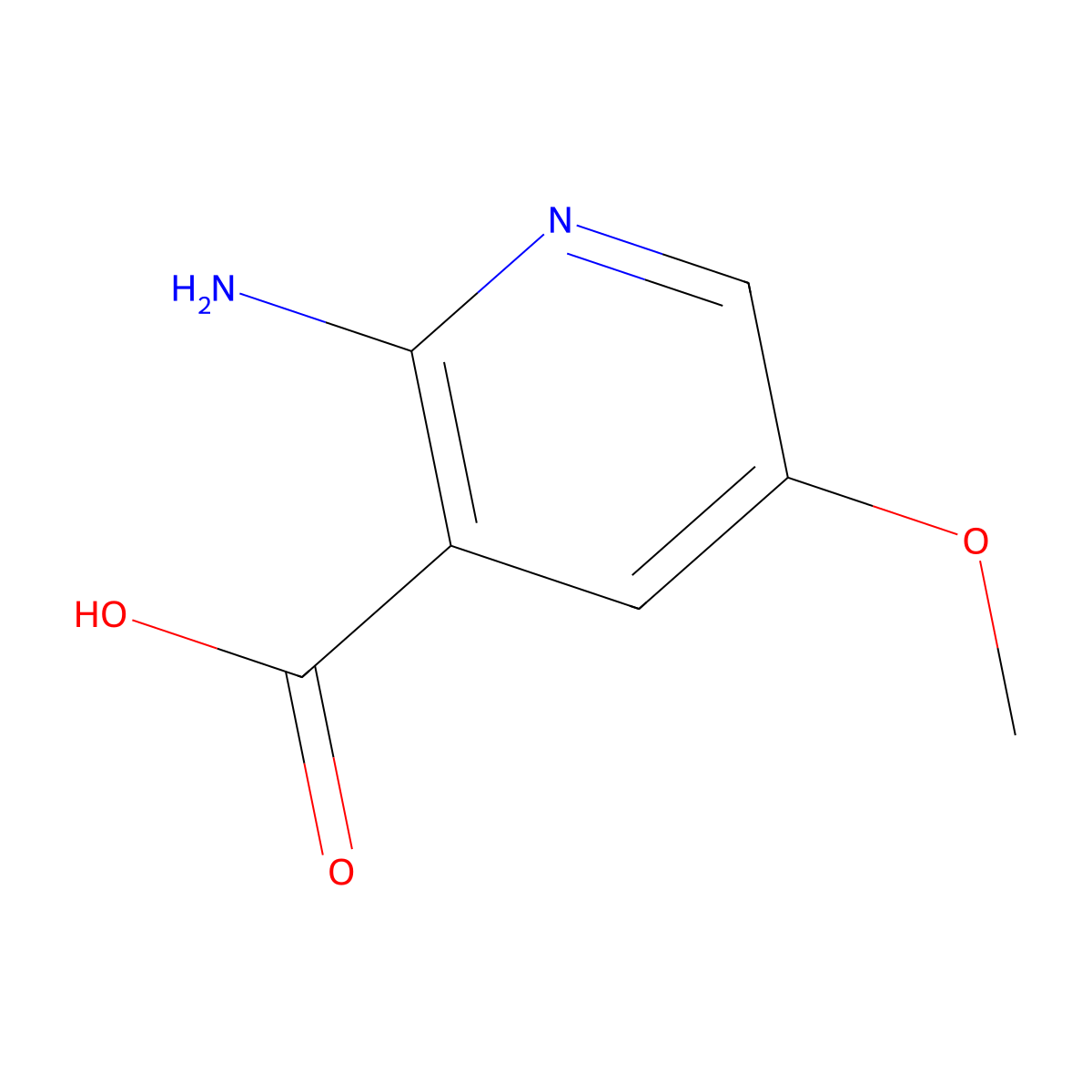 2-Amino-5-methoxynicotinic acid molecular structure, CAS 1393574-71-4