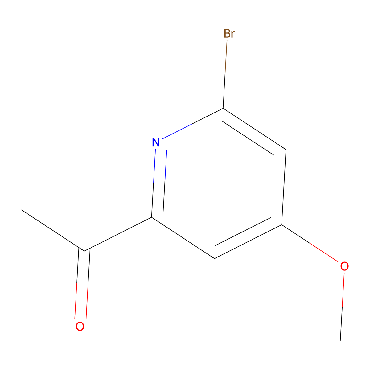 1-(6-Bromo-4-methoxypyridin-2-YL)ethanone molecular structure, CAS 1393575-09-1